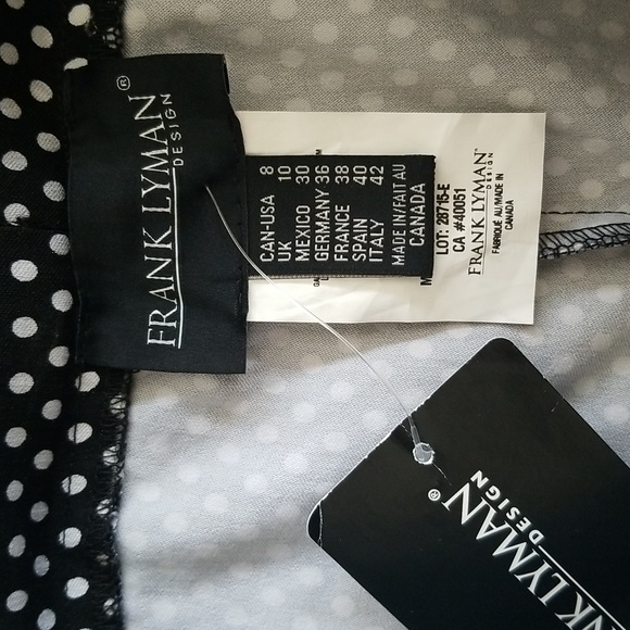 nwt Frank Lyman Pull-On Capri Ankle Trousers, Black with Floral Polka Dots - Picture 9 of 10